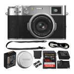 FUJIFILM X100VI Digital Camera (Silver) 128GB Memory Card PKG
