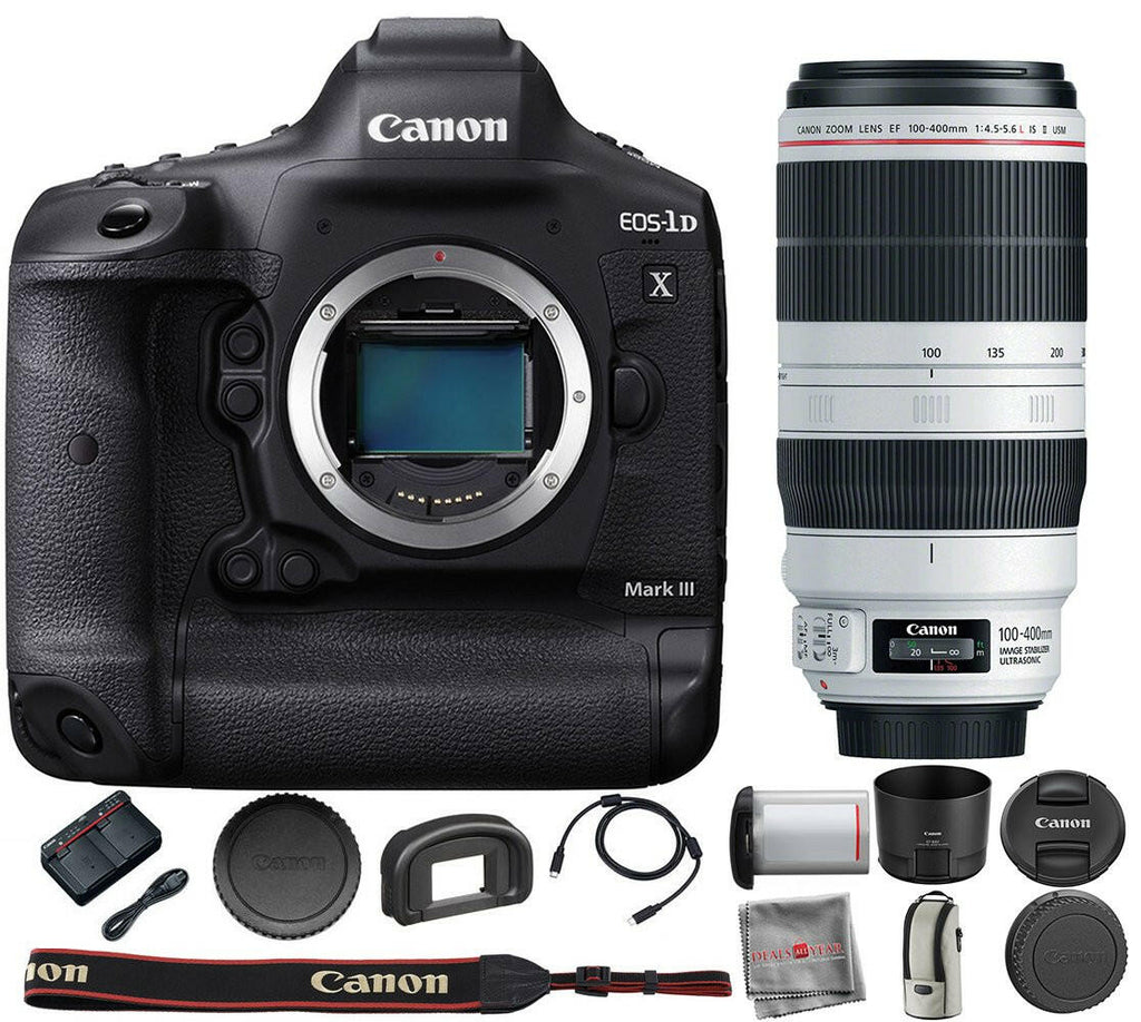 Canon EOS-1D X Mark III DSLR Camera with EF 100-400mm f/4.5-5.6L IS II USM  Lens