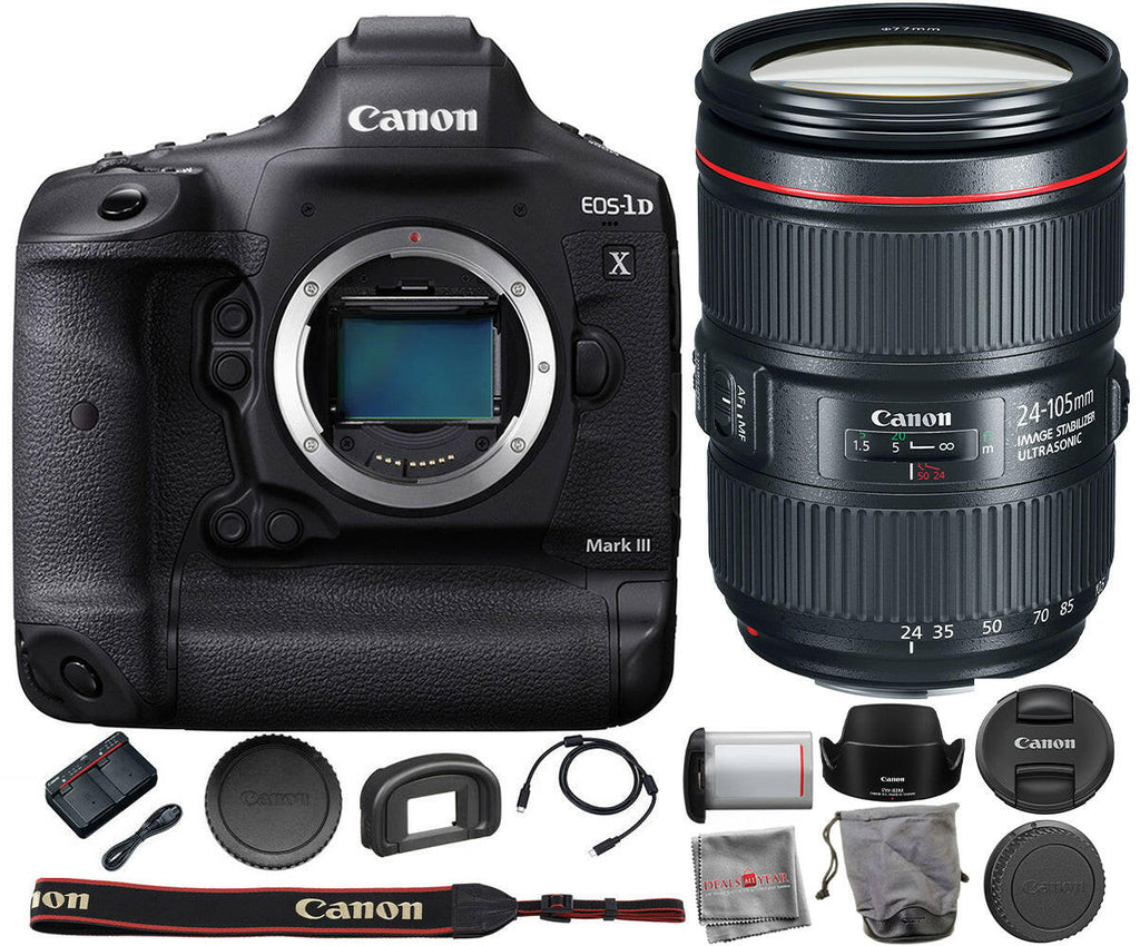 Canon EOS-1D X Mark III DSLR Camera + EF 24-105mm f/4L IS II 
