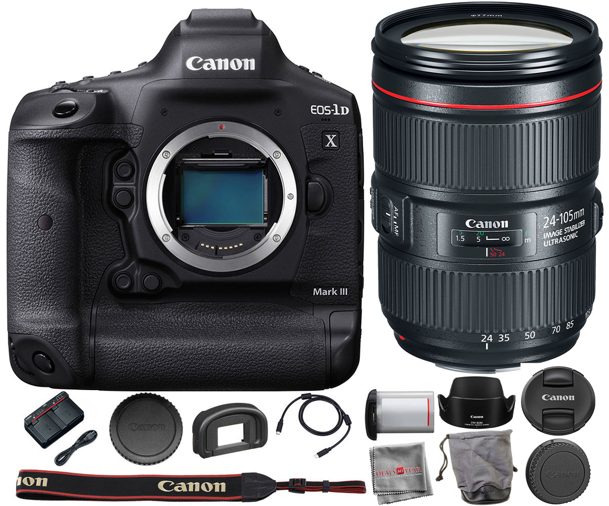 Canon EOS-1D X Mark III DSLR Camera + EF 24-105mm f/4L IS II USM