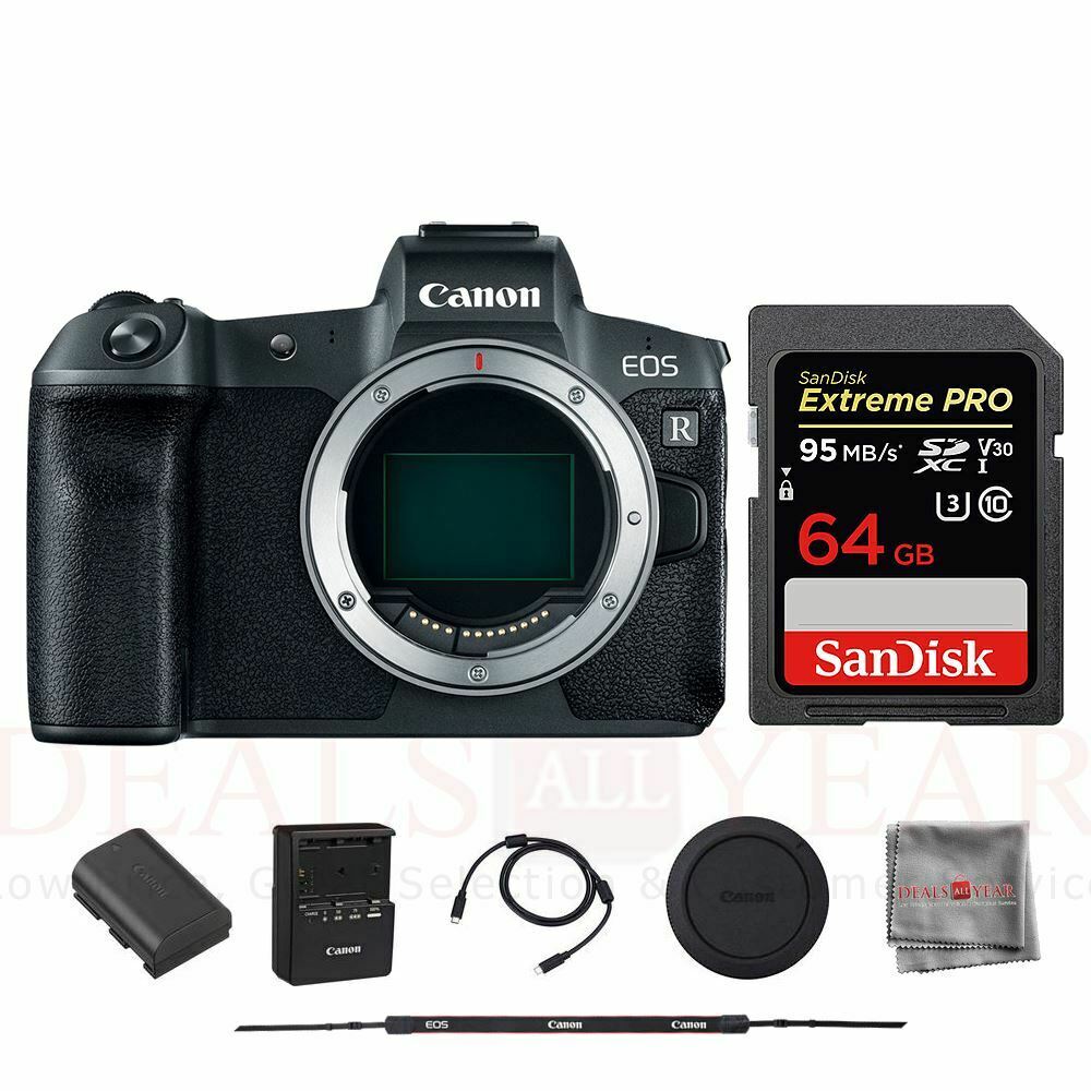Canon EOS R Mirrorless Digital Camera Body SanDisk 64GB Extreme PRO Memory  Card