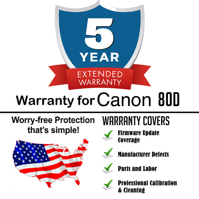 5yr Extended Warranty + Cleaning & Firmware Update for Canon 80D