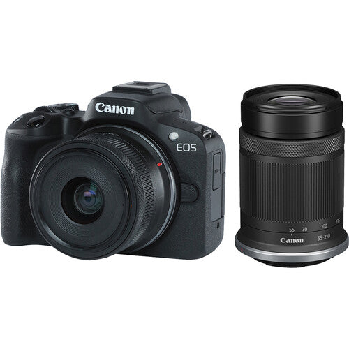 Canon EOS R50 Mirrorless Camera with RF-S 18-45mm and RF-S 55-210mm Lenses
