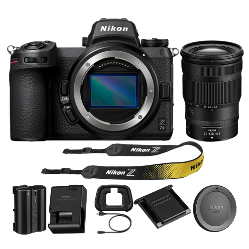 Black Nikon Z7 II Mirrorless Camera with Z 24-120mm f/4 S Lens at