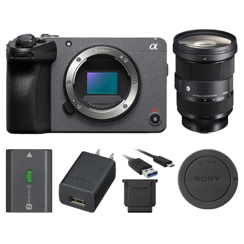 Sony FX30 Digital Cinema Camera w/ Sigma 24-70mm f/2.8 DG DN Art Lens for Sony E