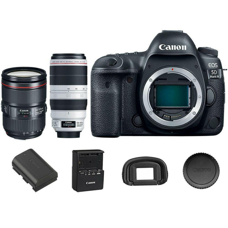 Canon 5D Mark IV EOS DSLR Camera Body with 24-105mm f/4L IS II USM + 100-400mm USM II