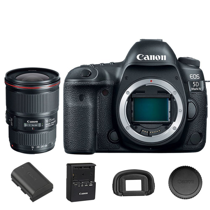 Canon 5D Mark IV EOS DSLR Camera Body with EF 16-35mm f/4L IS USM Lens 