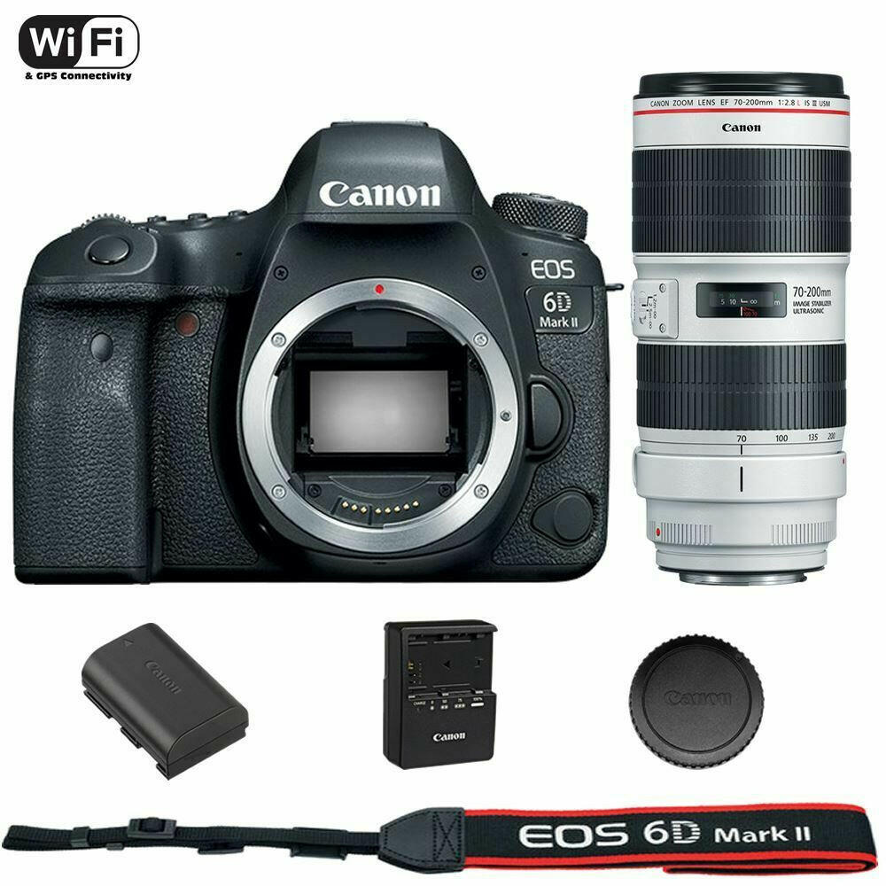 Canon EOS 6D Mark II Digital Camera Body with 2 Original Canon Battery