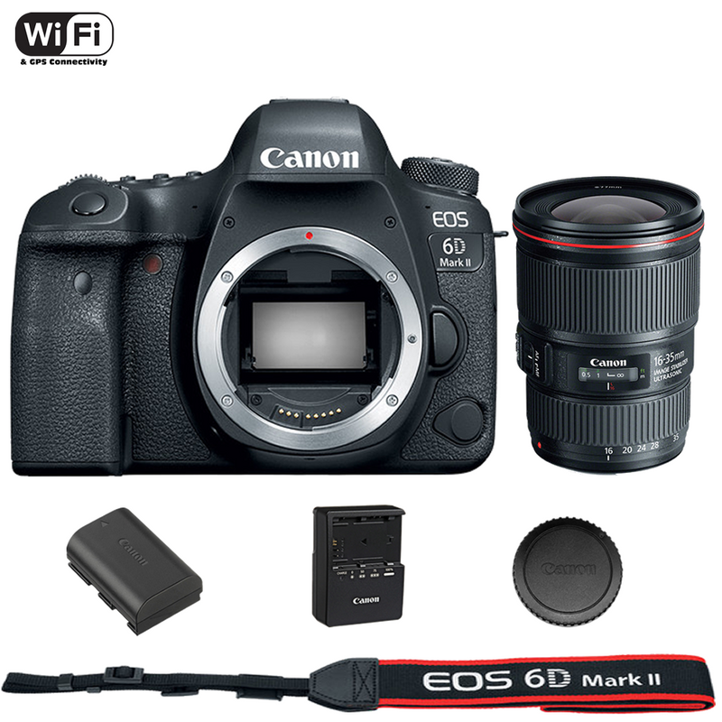 Canon EOS 6D Mark II DSLR Camera Body + EF 16-35mm f-4L IS USM Lens