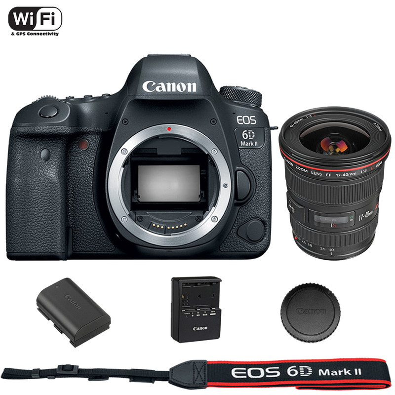Canon EOS 6D Mark II DSLR Camera Body + EF 17-40mm f/4L USM Lens