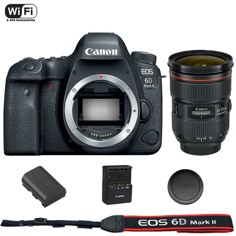 Canon EOS 6D Mark II DSLR Camera Body + EF 24-70mm f/2.8L II USM Lens
