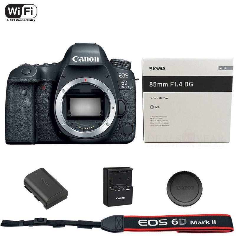 Canon EOS 6D Mark II DSLR Camera Body + Sigma 85mm f/1.4 DG HSM Art Lens