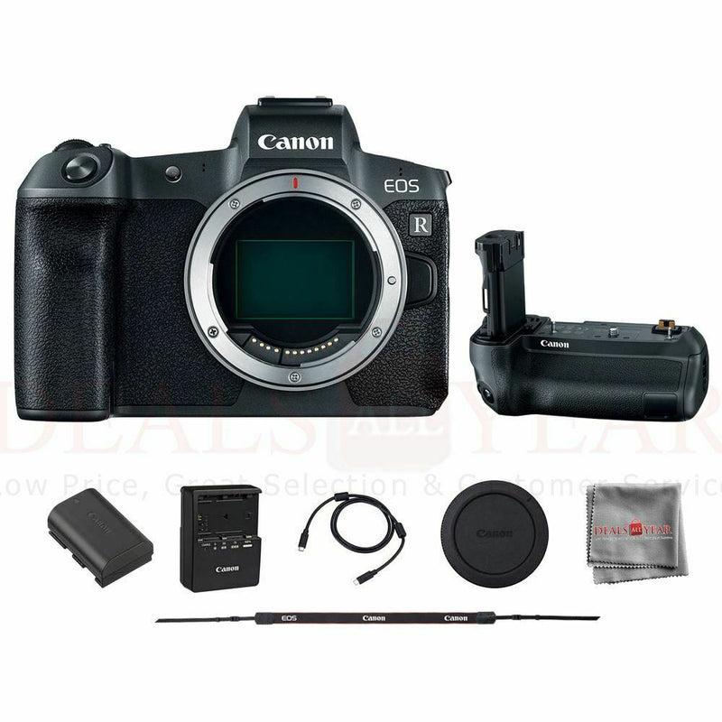 Canon EOS R Mirrorless Digital Camera Body with Canon BG-E22 Battery Grip