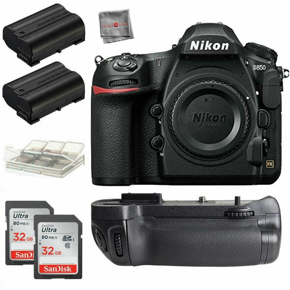 Nikon D850 DSLR Camera Body Battery Grip 32gb Accessory
