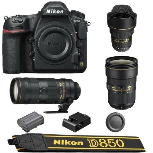 Nikon D850 DSLR Camera + 14-24mm f/2.8G + 24-70mm f/2.8E + 70-200mm f/2.8E