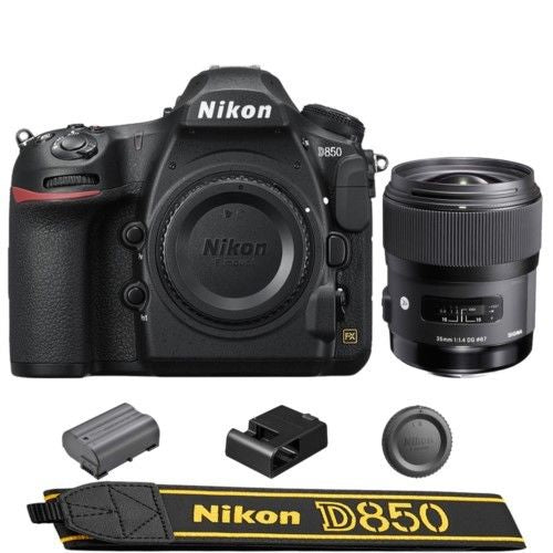 Nikon D850 DSLR Camera + Sigma 35mm f-1.4 DG HSM Art Lens