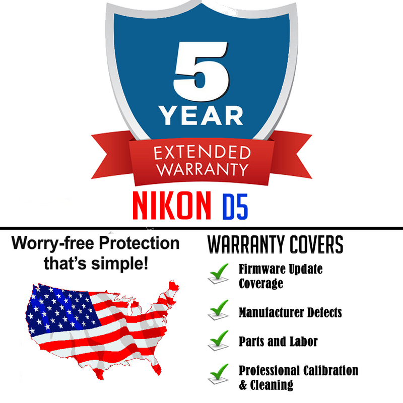 5yr Extended Warranty + Cleaning & Firmware Update for Nikon D5 DSLR Camera (XQD Slots)
