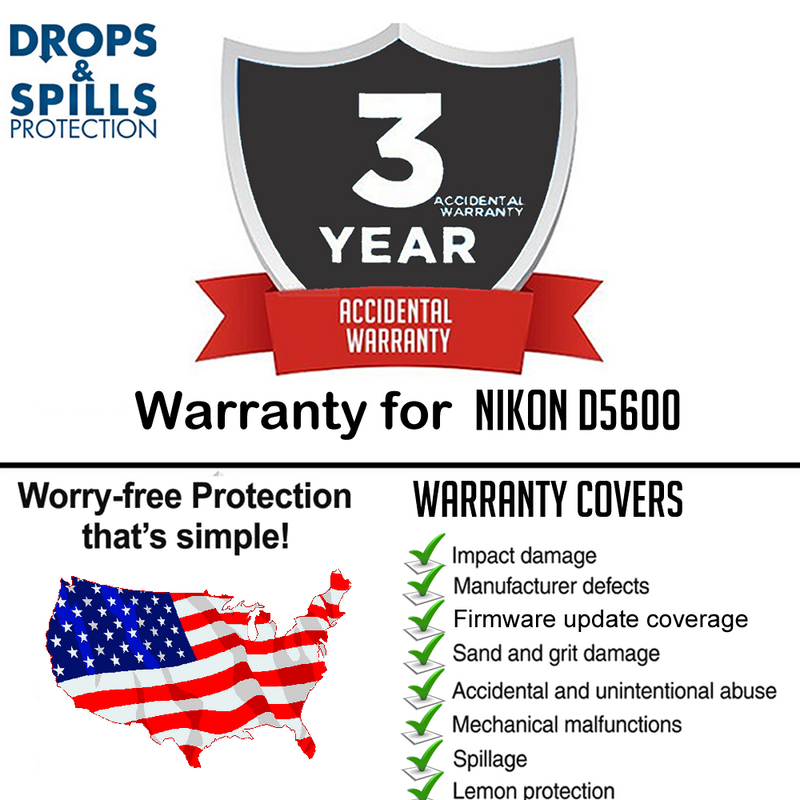 3 Yr Extended Warranty + Cleaning & Accidental Damage for Nikon D5600