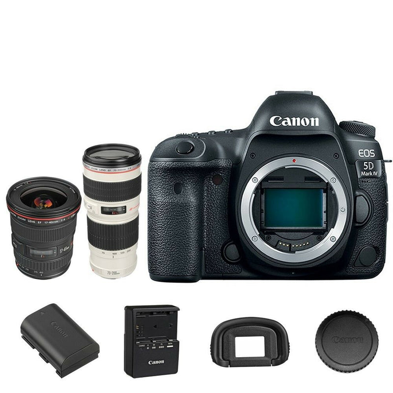 Canon EOS 5D Mark IV DSLR Camera with EF 17-40mm f/4L USM Lens + 70-200mm f/4L