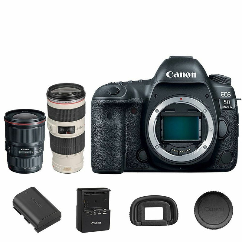Canon EOS 5D Mark IV DSLR Camera with EF 16-35mm f/4L IS + 70-200mm f/4L IS II USM