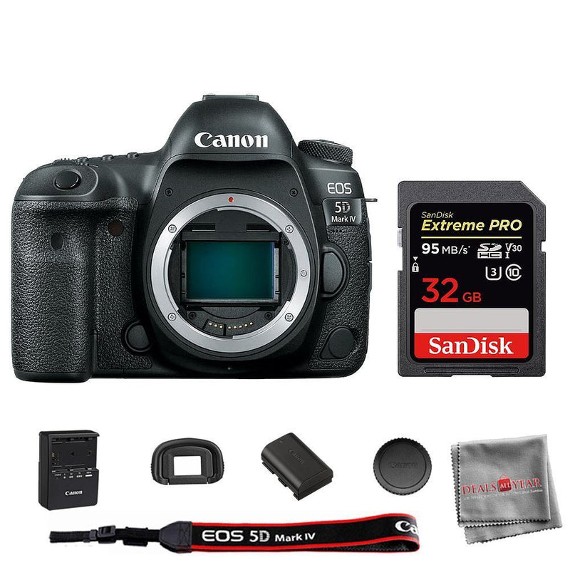 Canon EOS 5D Mark IV Digital SLR Camera Body with SanDisk 32GB SDHC Memory Card